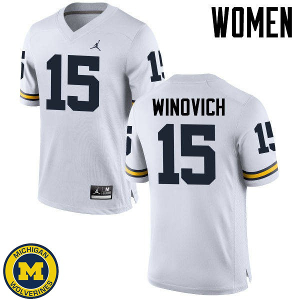 Womens University of Michigan #15 Chase Winovich White College Game Jersey